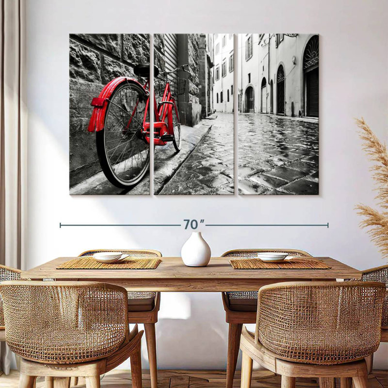 Mehar Red Bicycle Pop, 42" H x 65" W