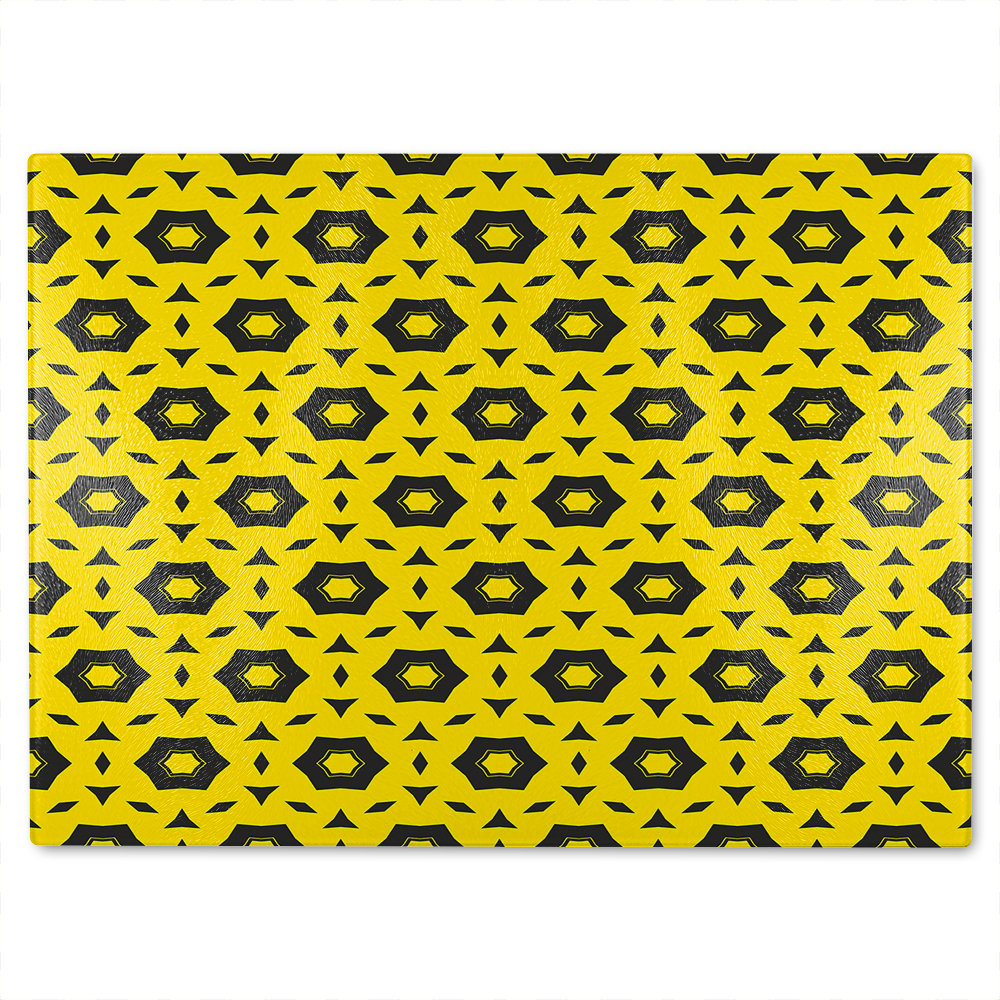 Geometric Pattern Glass Chopping Board