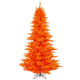 Orange Fir 9' H Lighted Artificial Fir Christmas Tree