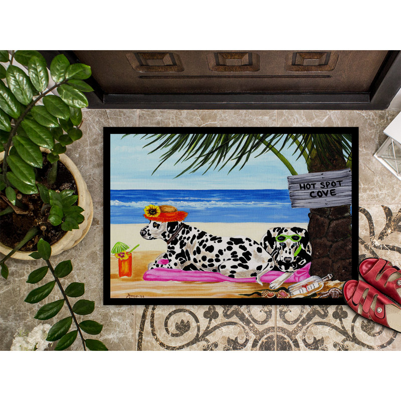 Paillasson d’extérieur antidérapant pour l’extérieur Vacaville hot spot Cove Beach dal, Rectangle 2 pi x 3 pi