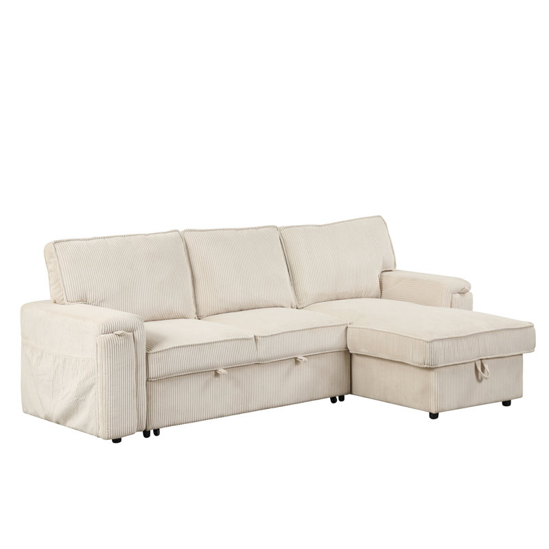 Canapé moderne avec rangement élégant pour accoudoirs et porte-gobelet - Beige 3 Smart 3, Beige