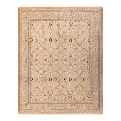 Tapis unique fait à la main Keenan - beige / rouge 8 pi 2 po x 10 pi 1 po
