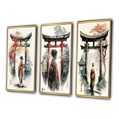 «Asian femelle», 3 pièces sur toile