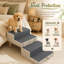 Escalier pour chien convertible à 6 niveaux avec repose-pieds, rampe pliable pour chien avec surface en tissu antidérapant, marches élégantes pour canapé et lit, utilisation à l'intérieur