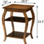 Table de bout traditionnelle à 2 tablettes avec décoration en noyer et bois élégante pour le salon