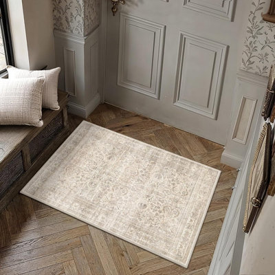 Tapis délavé lavable, antidérapant et doux