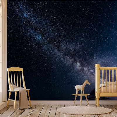 Peel and Stick Wallpaper Wall Mural Stars Milky Way Galaxy clear dark night sky Wall Art Self Adhesive and Removable