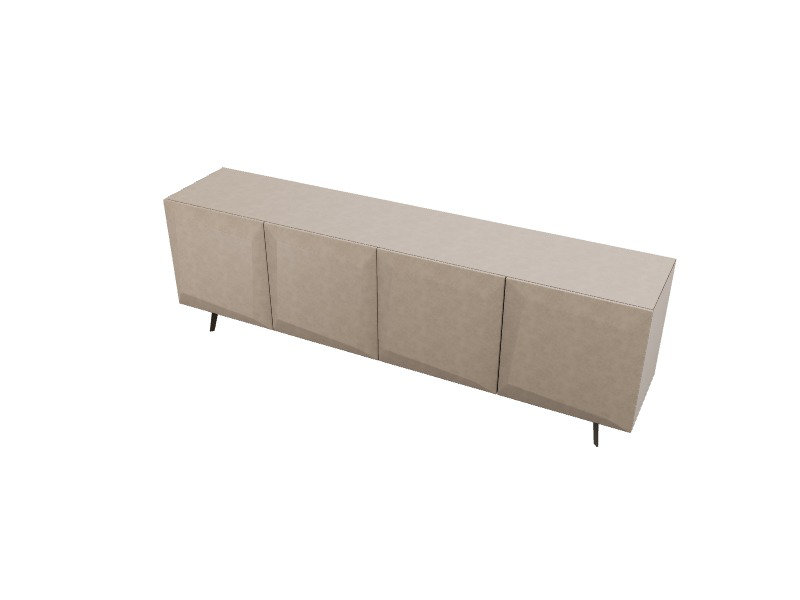 Alterego Sideboards Buffets, 31.13"H x 95"W x 19.75"D, Matt Pearl Beige Brushed/Matt Bronze