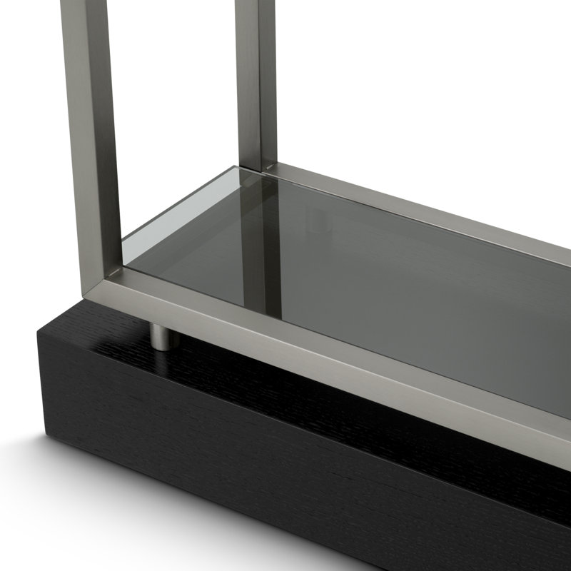 Corrado I Bookcase, Black/Brushed Steel/Smoke