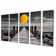 DesignArt Beach Pier Perspective Black VI On Canvas 5 Pieces Set | Wayfair