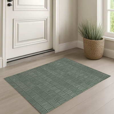 Block Maze Slate Blue Indoor Doormat