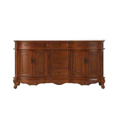 Meuble-lavabo double 66 po en teck