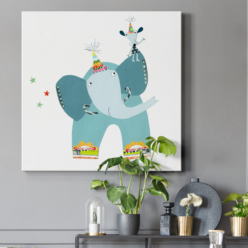 Circus Elephant - impression sur toile tendue, H 24 po x l 24 po x P 1 po