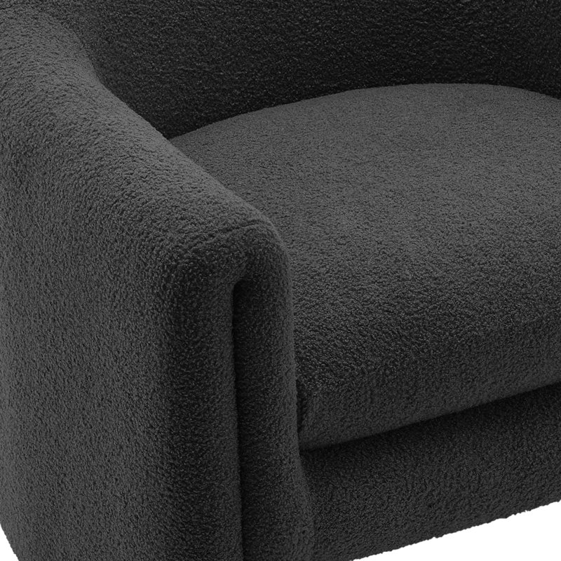 Esly 82Cm Wide Barrel Chair, Dark Grey Teddy