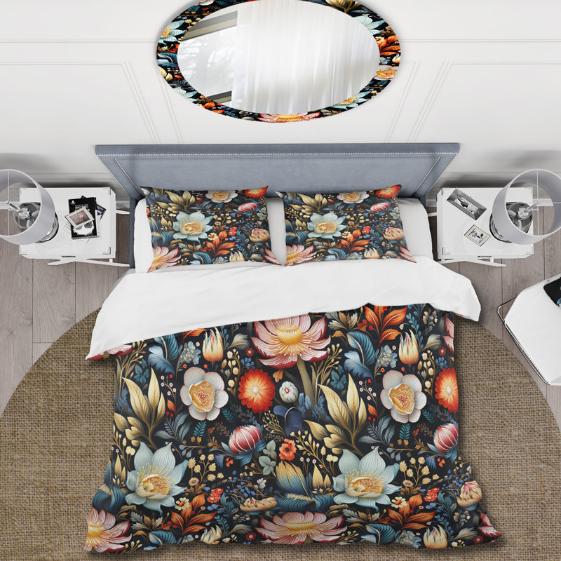 Ensemble de housse de couette éclectique Vintage, Housse de couette simple + 1 taie décorative stan