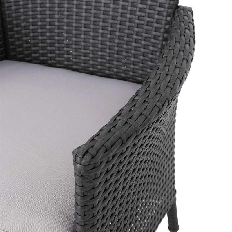 Chaise de salle à manger Malte (ensemble de 2), White Cushion/Gray Frame