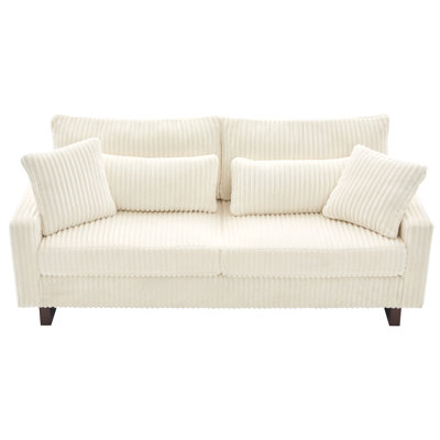 Canapé moderne avec causeuse 80,3 po et quatre coussins pour le salon, beige