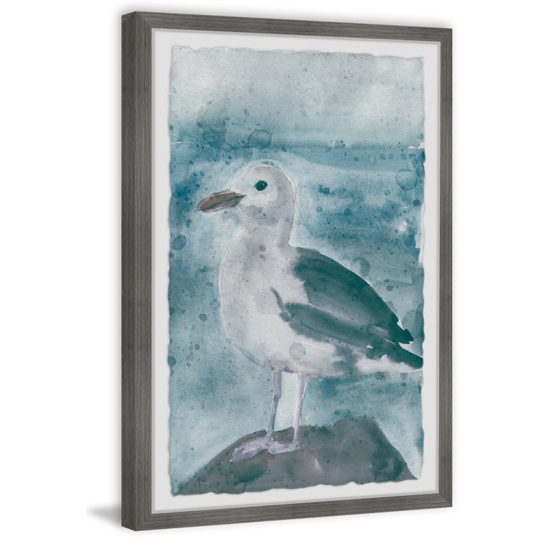 Bird On The Rock by Parvez Taj - Single Picture Frame Painting, 91cm H x 61cm W