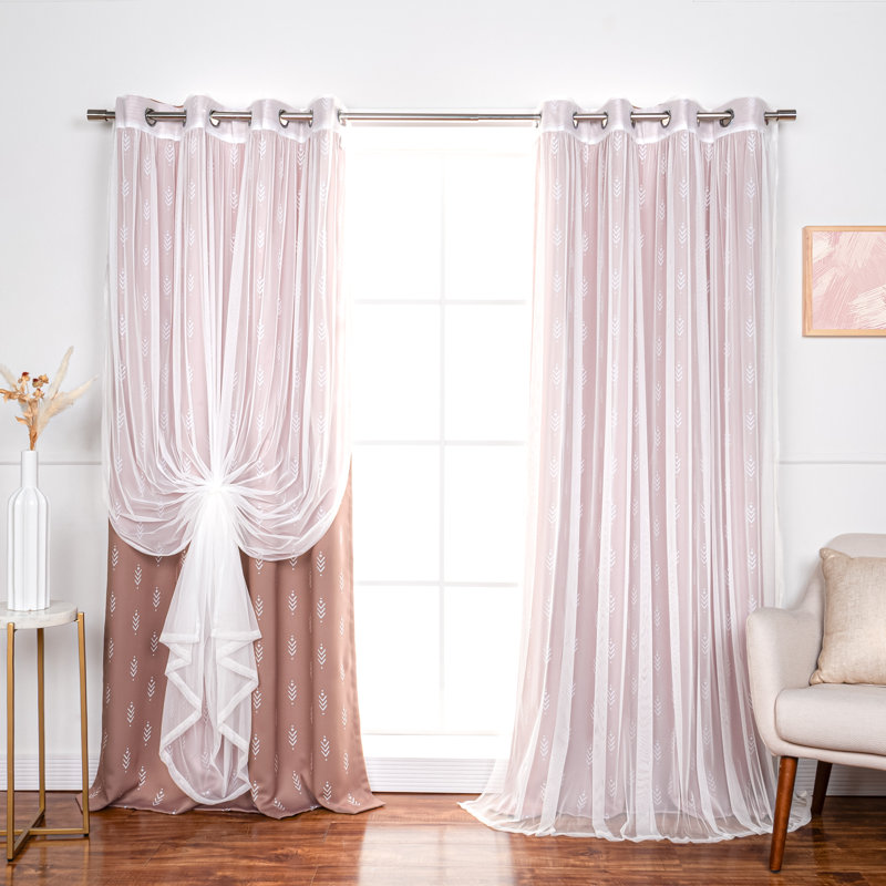 Rideau obscurcissant en polyester Kariyah, L 52 po x L 84 po, Châtaignier
