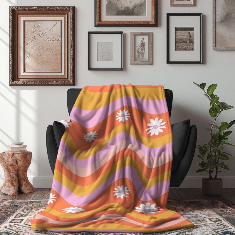 Rétro chic - couverture en sherpa de qualité supérieure 1 pièce, L 50 po x L 60 po