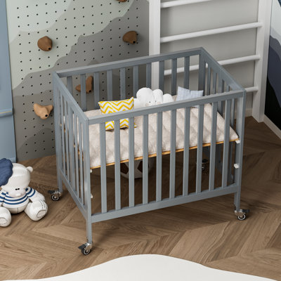 Hiltz Foldable Portable Crib With Mattress