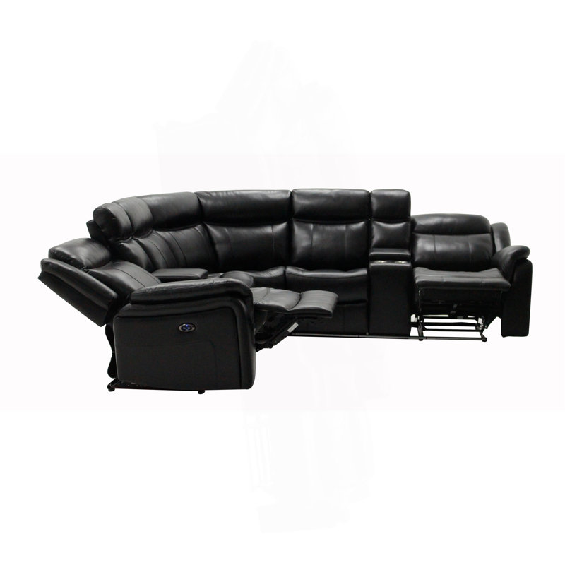 JUPITER BLACK LEATHER SECTIONAL