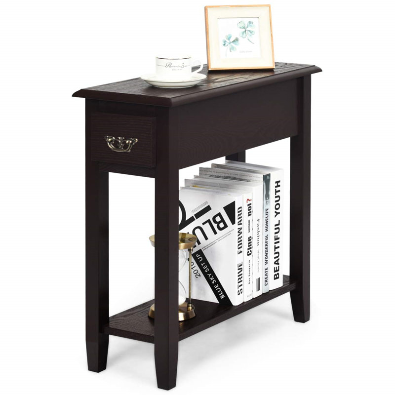 25cm W Manufactured Wood Bedside Table