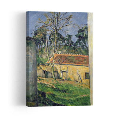 Ferme à Auvers, vers 1879-1880 - Estampe murale abstraite contemporaine représentant un paysage arboré