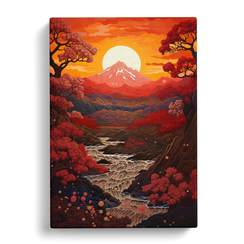 Japanese Sunset Orphism No.2 - Print, 50cm H x 35cm W x 3cm D