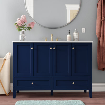 Selma 48'' Single Bathroom Vanity with Engineered Marble Top