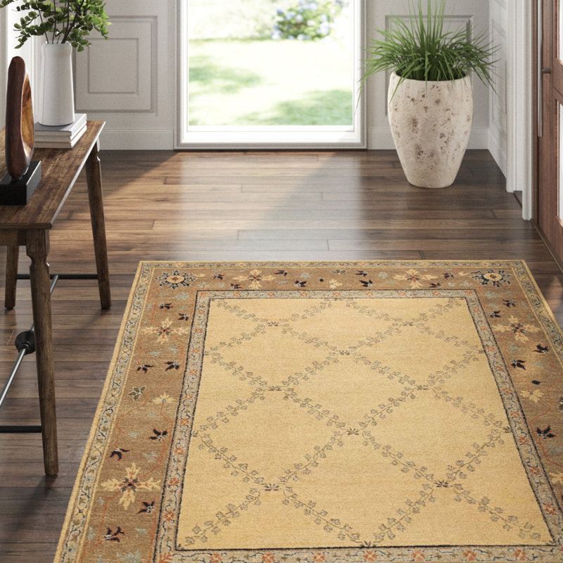 Montrose Wool Oriental Area Rug in Beige/Taupe, Rectangle 8' x 10'