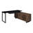 60-inch L-Shape Office Computer Desk Black and Walnut