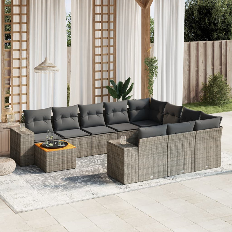 Grand canapé modulaire en rotin PE Vidaxl