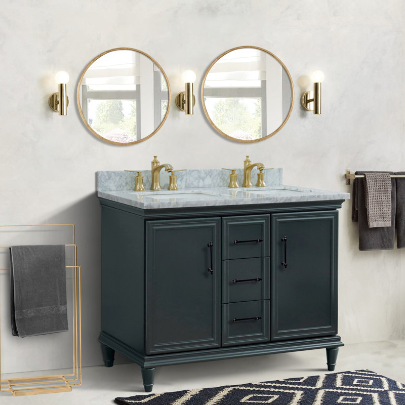 Lavabo double 49 po galaxie et rectangulaire, Blanc
