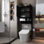Support de rangement de toilette autoportant avec portes à persiennes