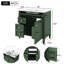 Meuble-lavabo de 30 po avec lavabo supérieur, 2 tiroirs, 1 tiroir coulissant, fonctions de rangement variées, pieds romains exquis, 3 portes d'armoire en céramique faciles à assembler, tiroir en métal lisse-695169545-695169547