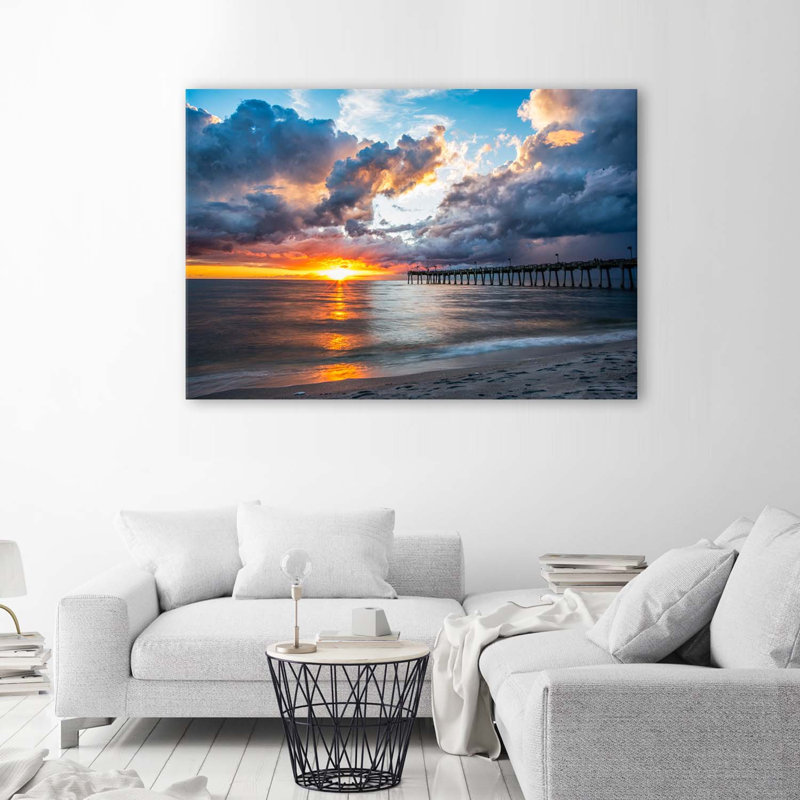 Jetty At Sunset - Wrapped Canvas Print, 70cm H x 100cm W