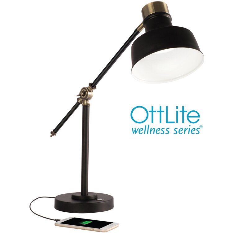NEW open box-OttLite LED Desk Organizer Lamp with Wireless Charging Stand.