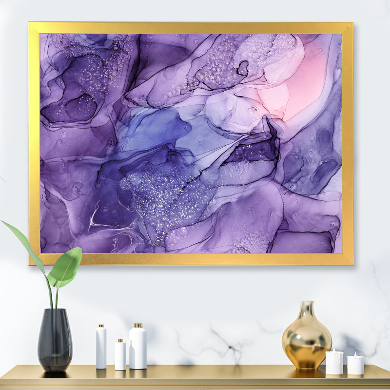 «Mauve et rose», reproduction d'art sur toile translucide, H 24 po x l 32 po, Toile à cadre d'angle fermé doré