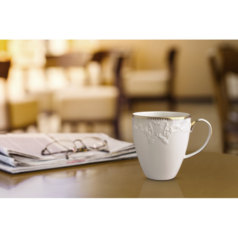 Simply Anna Porcelain Coffee Mug, White/Gold