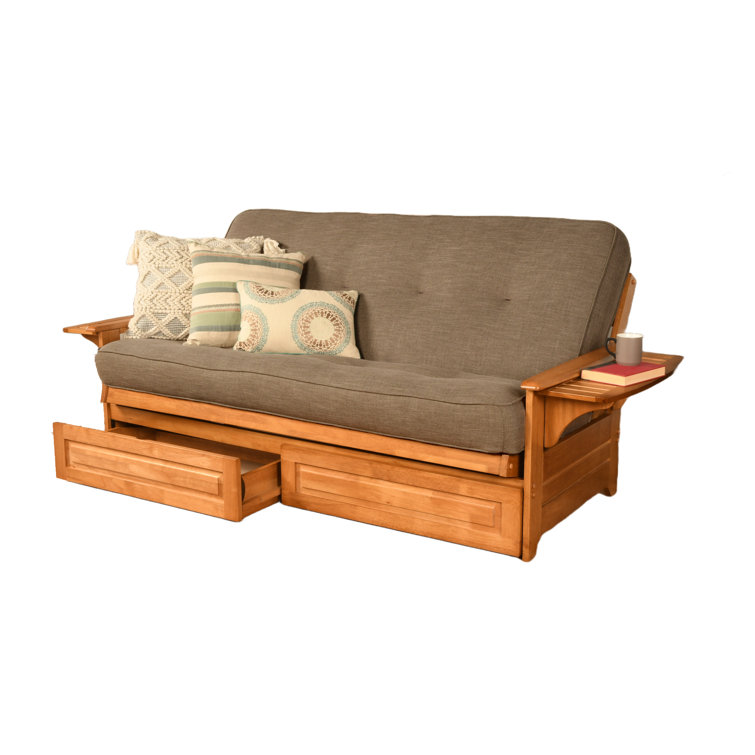 Johnte Full 80" Futon Frame and Mattress with Drawer set