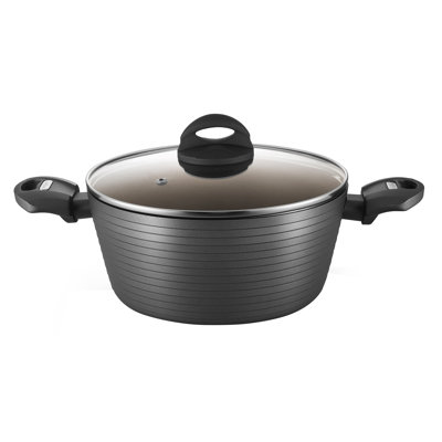 Nutrichef Replacement Part-Dutch Oven Pot With Lid, 3.6 Quart, Small, BLACK