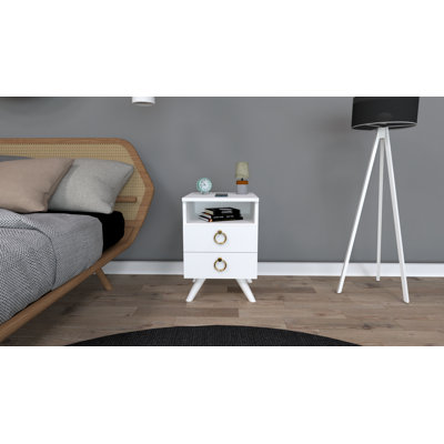 Tidewood 40cm W Manufactured Wood Bedside Table