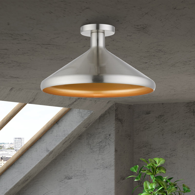 Fieldbrook Semi Flush Mount, Brushed Nickel