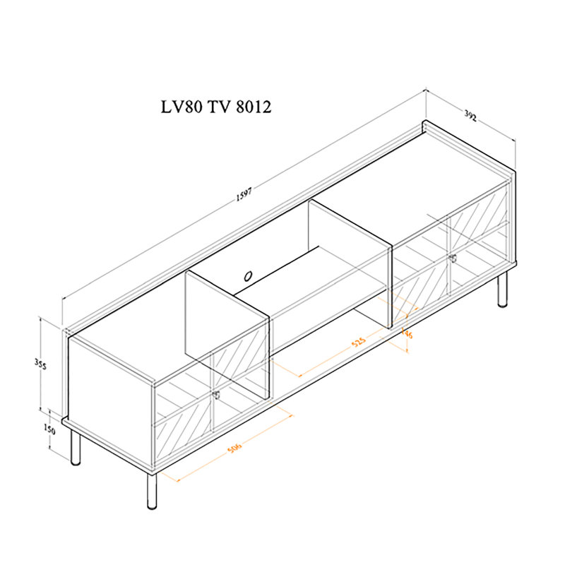 Subair Unfinished TV Stand for TVs up to 58"