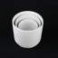 Ensemble de 3 pots à fleurs en grès blanc avec motif géométrique