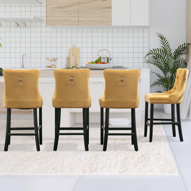 Coutee Upholstered Counter Stool, Gold