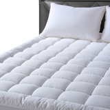 Queen Size Mattress Pad Pillow Top Mattress Cover Quilted Fitted Mattress Protector Cotton Top Stretches Up 8-21" Deep Pocket Cooling Mattress Topper (60X80 Inch, White)