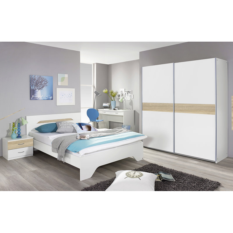 Ewert Bedroom Set, Alpine white / Sonoma Oak