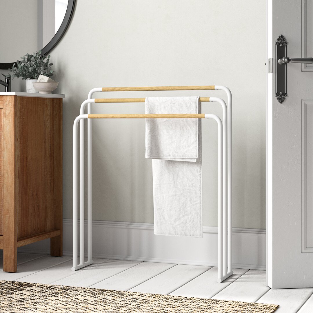 Yamazaki - Freestanding Towel Rack - White